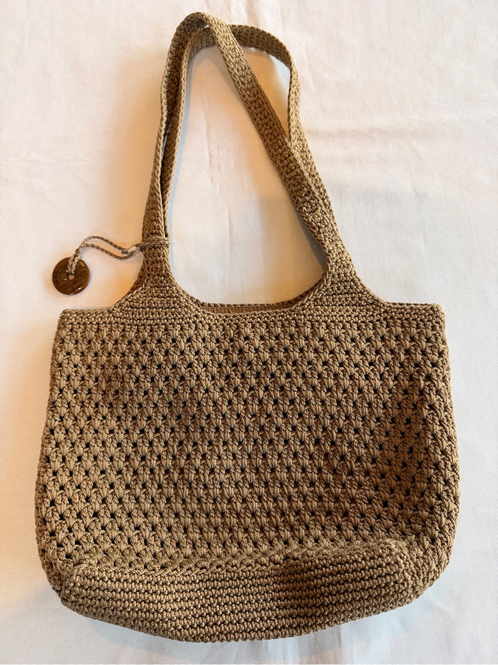 The Sak Leaf Crochet Brown Shoulder Boho Bag Cute Charm